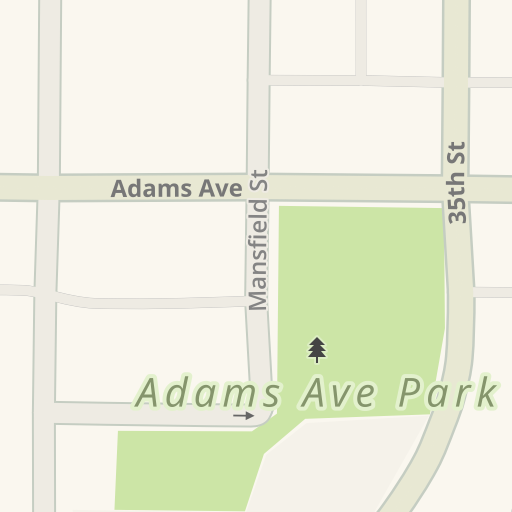 Driving directions to Fruit Things, 3533 Adams Ave, San