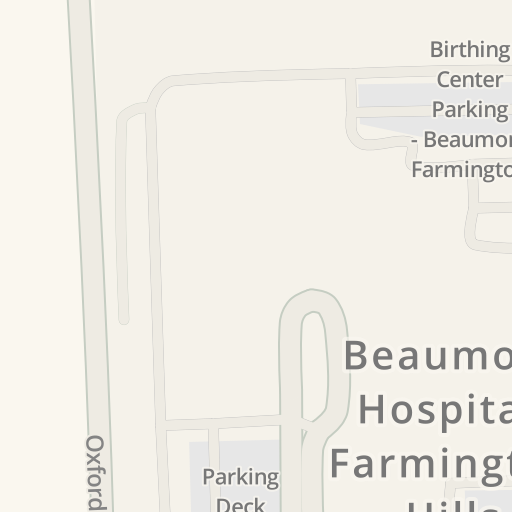 Driving directions to Beaumont Hospital Farmington Hills 28050