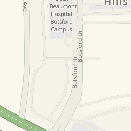 Driving directions to ER Beaumont Hospital Botsford Campus